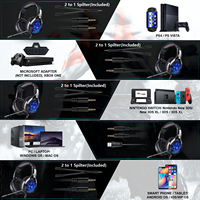 Gamingowy zestaw słuchawkowy słuchawki dźwięk przestrzenny słuchawki stereofoniczne przewodowy kask z mikrofonem HD dla graczy XBox One PS4 PC Laptop 6